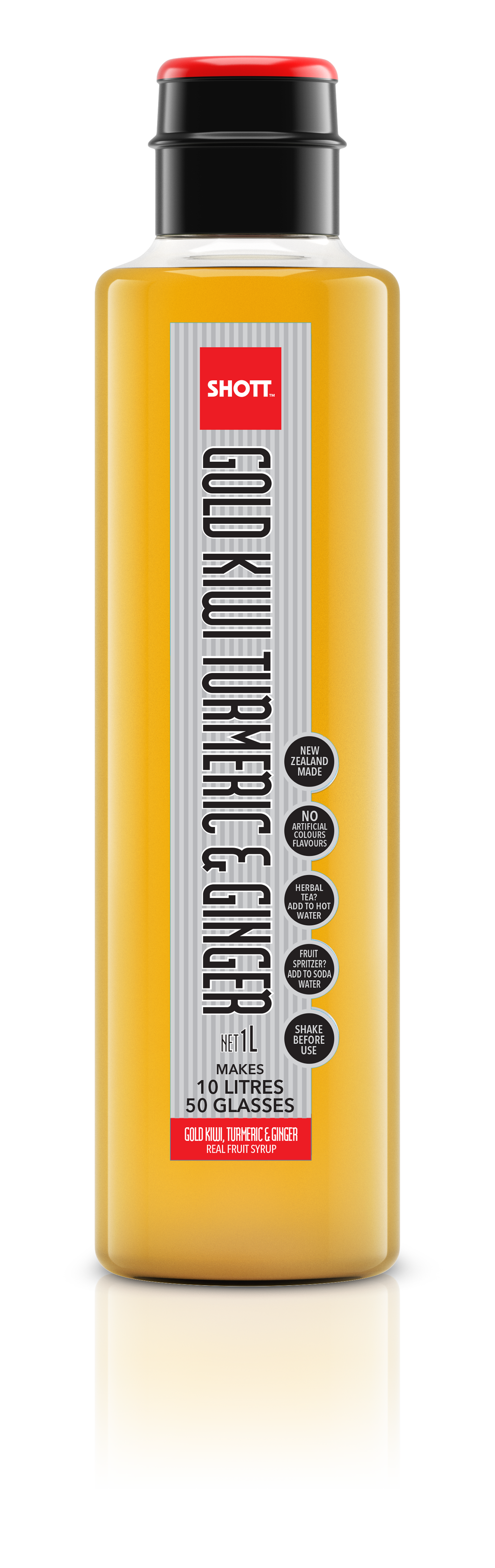 SHOTT Gold Kiwi Turmeric & Ginger Syrup 1Ltr