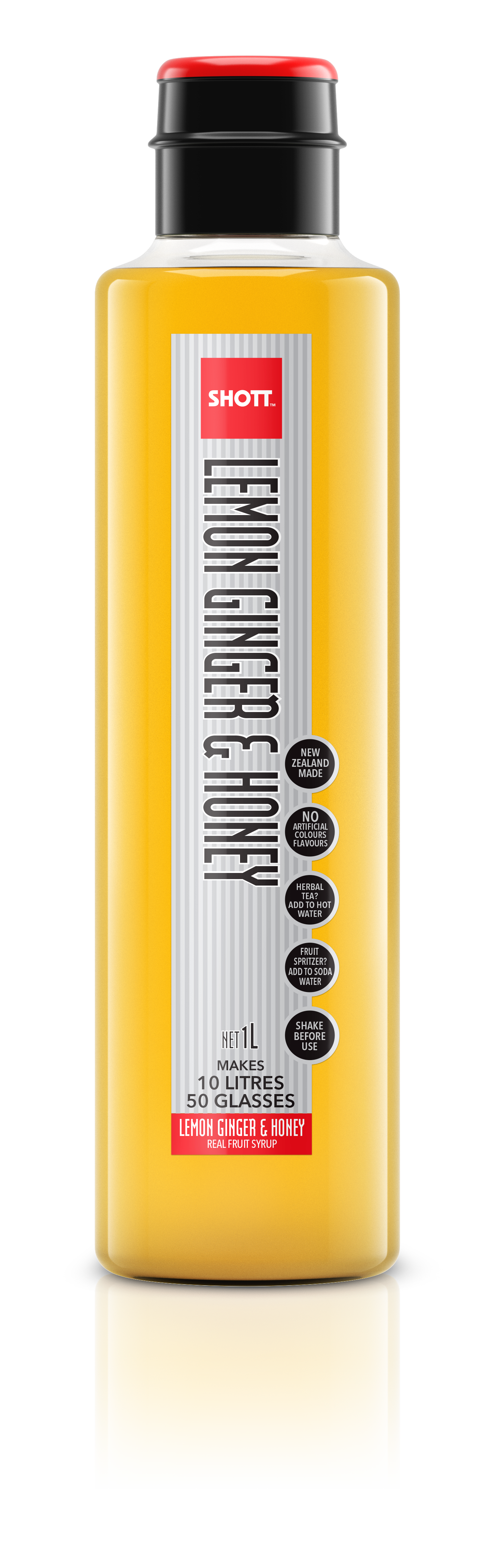 SHOTT Lemon Ginger & Honey Syrup 1Ltr