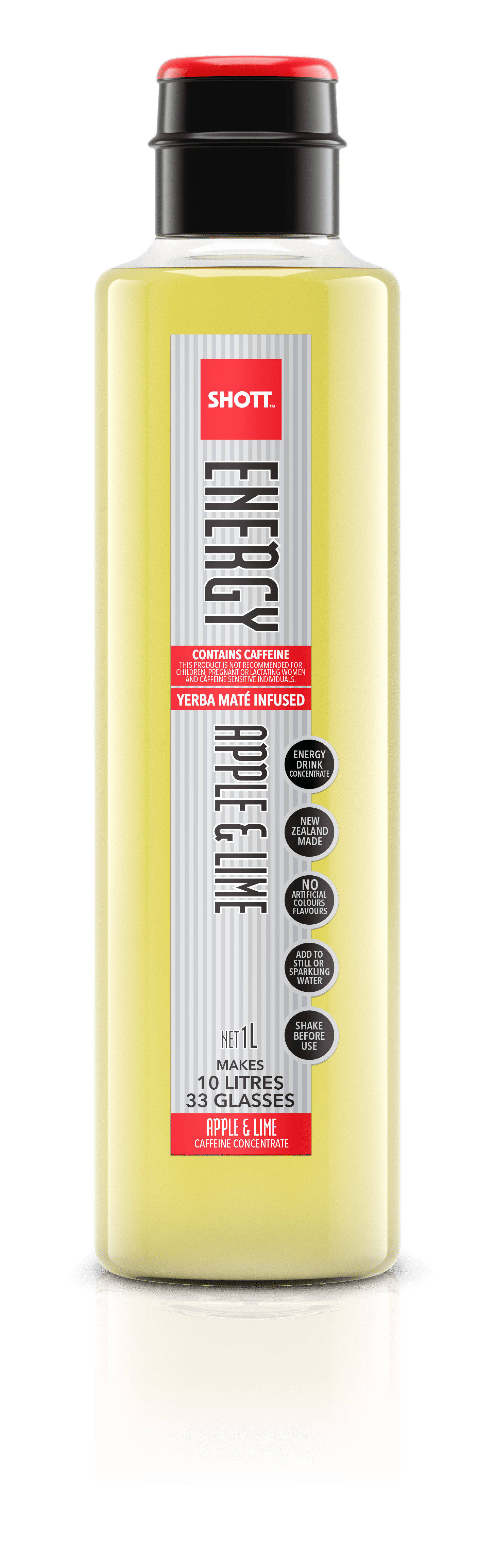 SHOTT Energy (Yerba Maté) APPLE & LIME Syrup 1Ltr