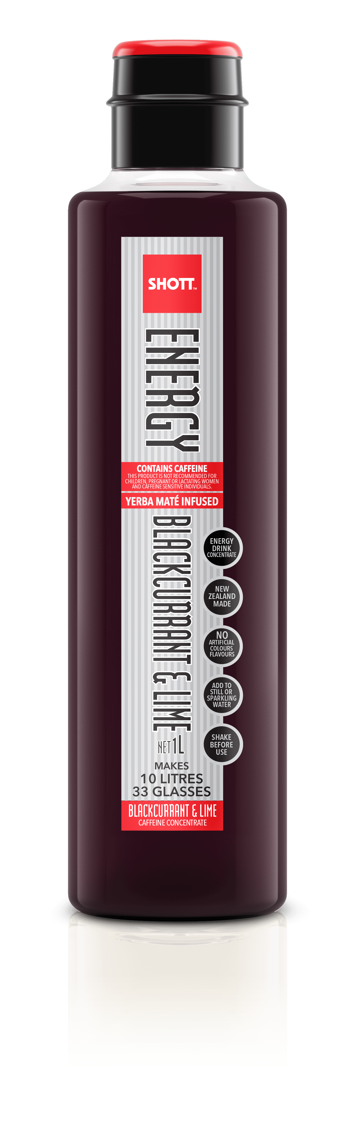 SHOTT Energy (Yerba Maté) BLACKCURRANT & LIME Syrup 1Ltr