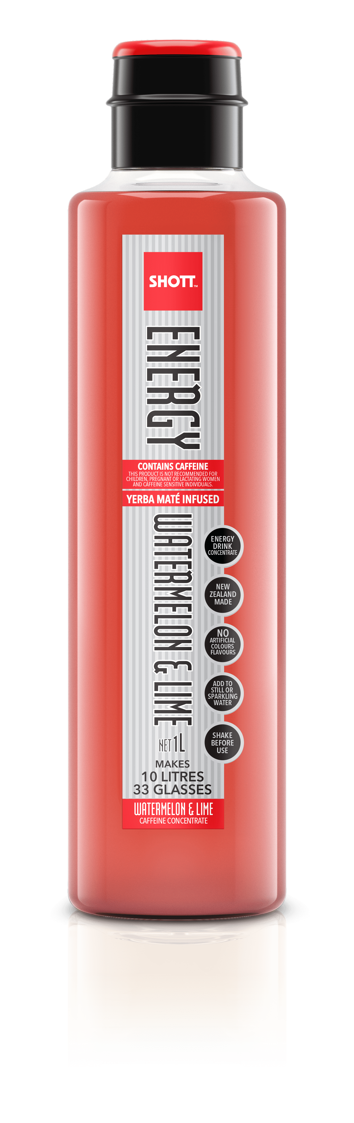 SHOTT Energy (Yerba Maté) WATERMELON & LIME Syrup 1Ltr