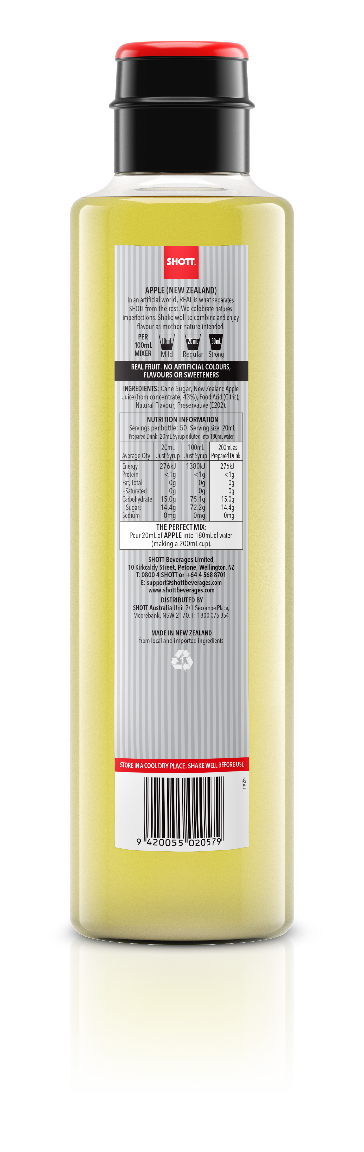 SHOTT Apple (New Zealand) Syrup 1Ltr