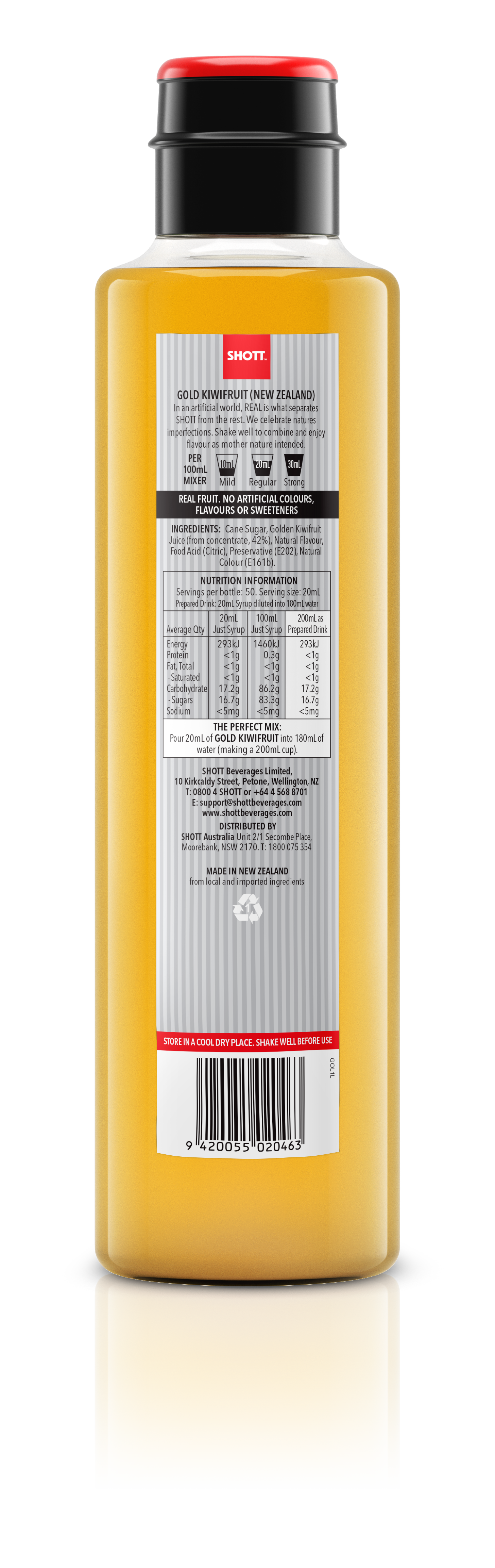 SHOTT Gold Kiwifruit (New Zealand) Syrup 1Ltr
