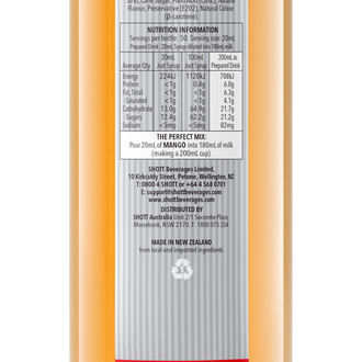 SHOTT Mango Syrup 1Ltr