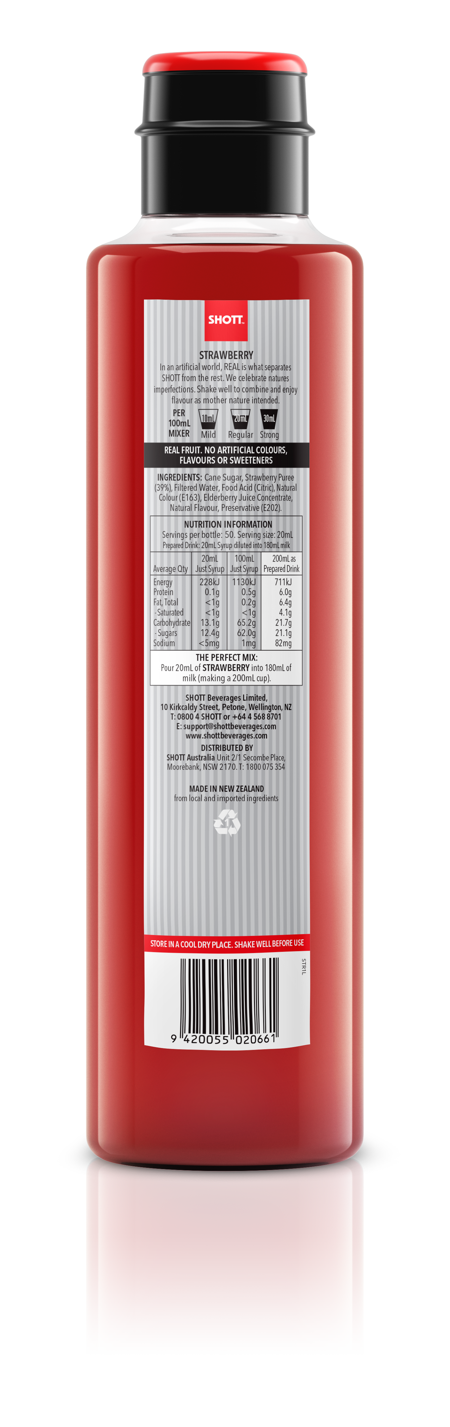 SHOTT Strawberry Syrup 1Ltr