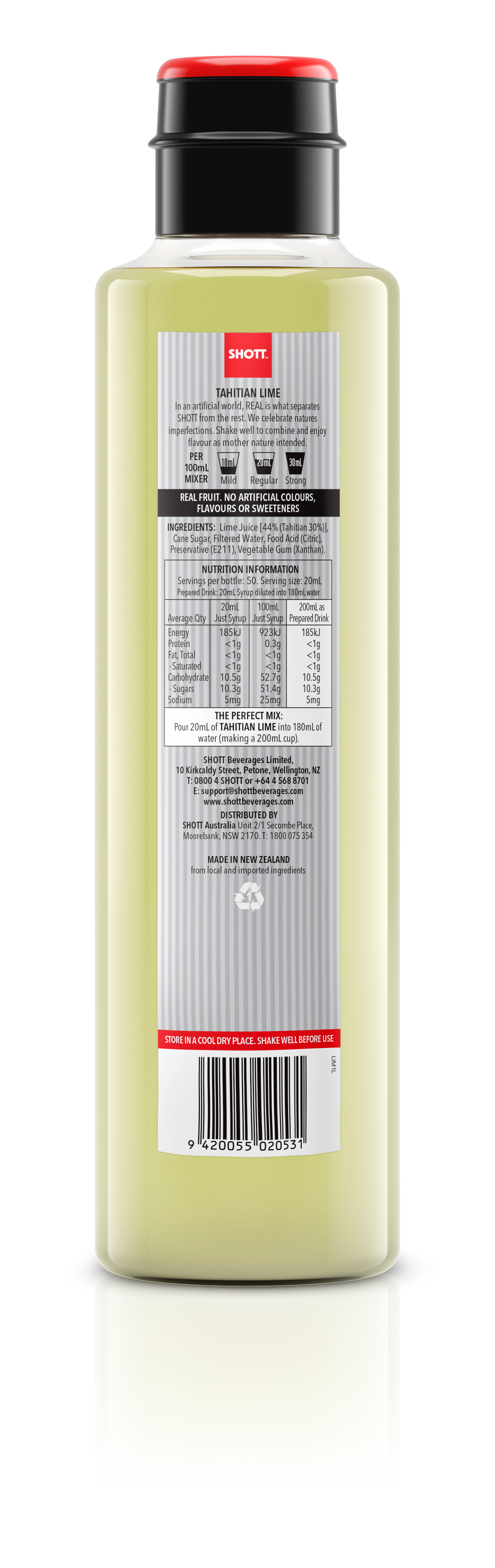 SHOTT Tahitian Lime Syrup 1Ltr