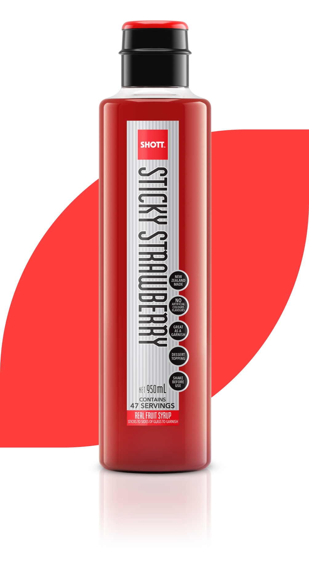 Buff Strawberry SHOTT Sticky Strawberry Sauce 950mL – SHOTT Beverages